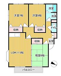 ルジュウィール新下関 3LDKの間取図画像