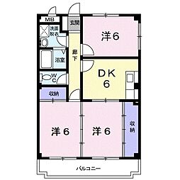 ドエル3 3DKの間取図画像
