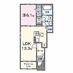 ヌオーヴォビータ2 1LDKの間取図画像