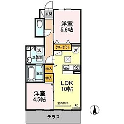 ワイズシャトル 2LDKの間取図画像