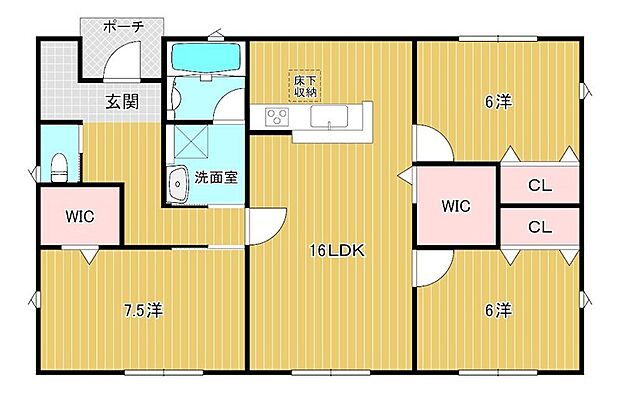 LDKを中心とした全部屋に収納のある間取りです