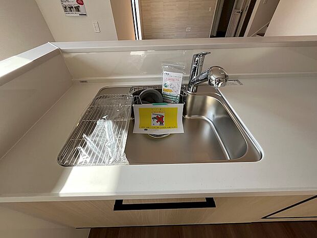 浄水器もセットできる水栓付きのワイドシンク