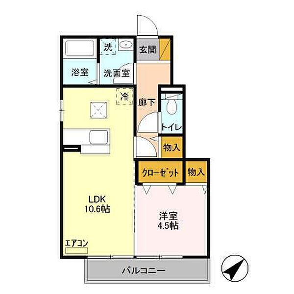 アーク・ウィル 102｜茨城県つくば市学園南3丁目(賃貸アパート1LDK・1階・40.28㎡)の写真 その2