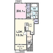 エスポワール　梅里 102 ｜ 茨城県つくば市流星台（賃貸アパート1LDK・1階・50.05㎡） その2