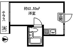 クレッセンドハイツ ワンルームの間取図画像