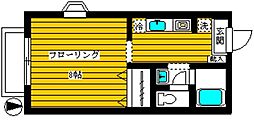 メイプルコート 1Kの間取図画像