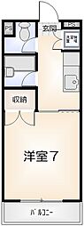百田ハイツ 1Kの間取図画像