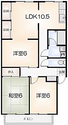 司マンション 3LDKの間取図画像