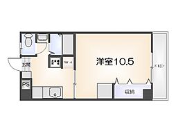 ハーバーハイツ万代町 1Kの間取図画像