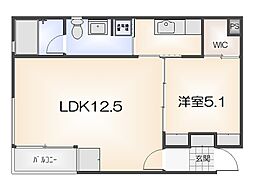 Pino 1LDKの間取図画像