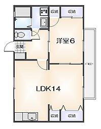 ハイツファミール 1LDKの間取図画像