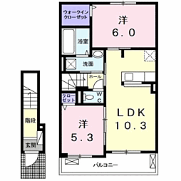 クレシェンドラブ3 2LDKの間取図画像