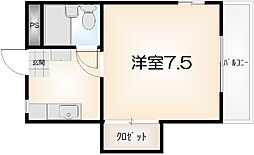 カレッジハウスブンリ 1Kの間取図画像
