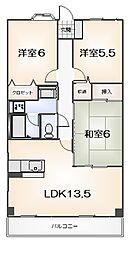 湊マンション 3LDKの間取図画像