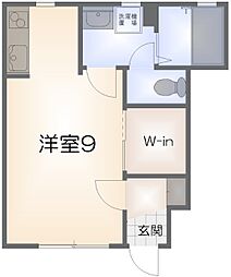 シャーメゾンらふ2 ワンルームの間取図画像