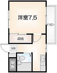 カレッジハウスブンリ 1Kの間取図画像