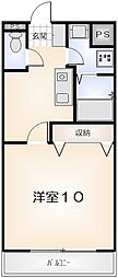 ラポルトフィーノ3 1Kの間取図画像
