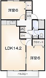 メゾン新浜 2LDKの間取図画像
