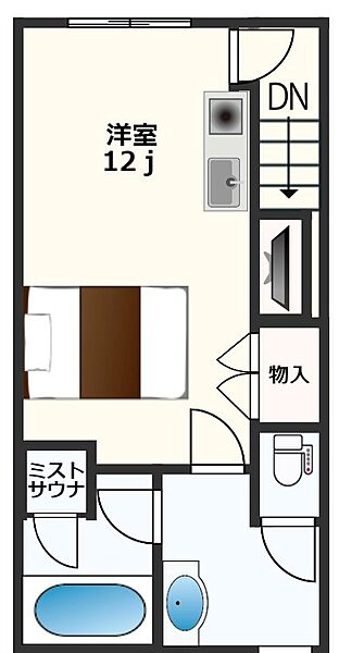 サニースクエアP-1 201｜徳島県徳島市南二軒屋町西山(賃貸アパート1R・2階・46.00㎡)の写真 その2