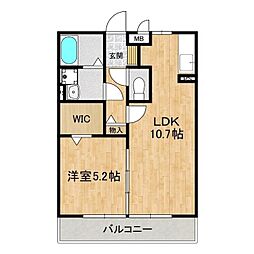 ルーチェ 1階1LDKの間取り