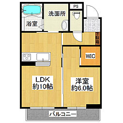Ｆｏｒｅｓｔ　Ｌｏｕｎｇｅ（フォレストラウンジ） 2階1LDKの間取り