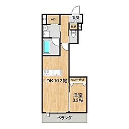 ALLURE　JIMBA 2階1LDKの間取り