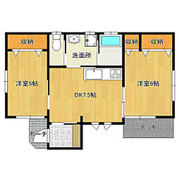 岩櫃（iwabitsu) 1階2DKの間取り