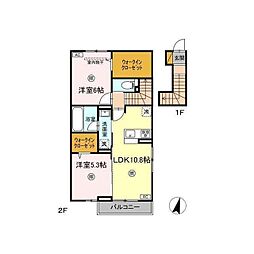 Spinel(スピネル) A棟 2LDKの間取図画像