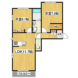 リッツガーデン学園の森 2LDKの間取図画像