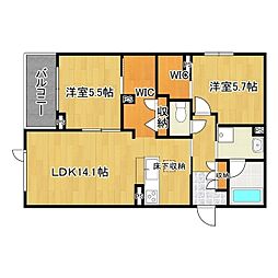 アンビハウス・グランデ 2LDKの間取図画像