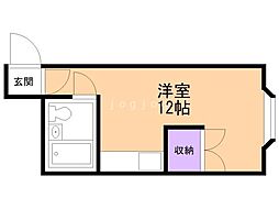 ベルメゾン菊水 ワンルームの間取図画像