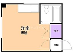 ハイツエイトワン ワンルームの間取図画像