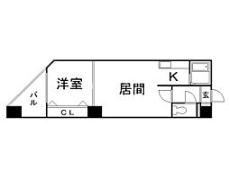 パークヒルズ東札幌 8階1LDKの間取り