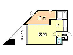 パークヒルズ東札幌 1LDKの間取図画像