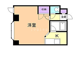ローヤルハイツ南郷通15 1Kの間取図画像