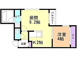 札幌市白石区菊水五条2丁目マンション 1LDKの間取図画像