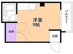ヴィラ中村 ワンルームの間取図画像