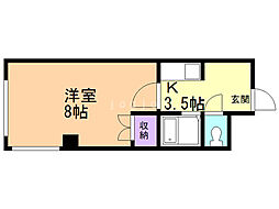 シティ・キャッスル 1Kの間取図画像