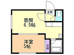 グランデ壱番館 1DKの間取図画像