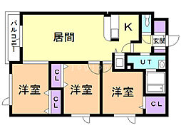 間取図画像 3LDK