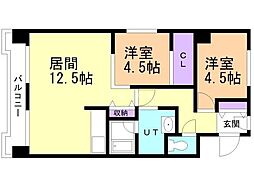 ダイアパレス菊水 2LDKの間取図画像