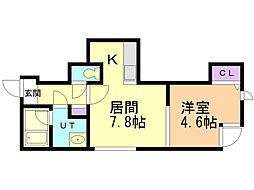 アーミン菊水 1LDKの間取図画像