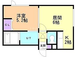 スノーチャイルド 1LDKの間取図画像