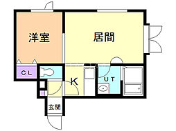 マイコート北郷 1LDKの間取図画像