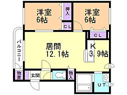 間取図画像 2LDK