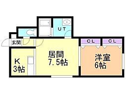 ステージノア 1LDKの間取図画像