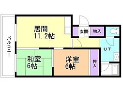 メーゾン榊 2LDKの間取図画像