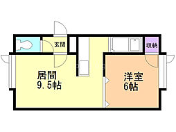スペース17 1LDKの間取図画像