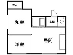 センチュリー21-B 2DKの間取図画像
