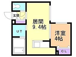 アズール8 1LDKの間取図画像